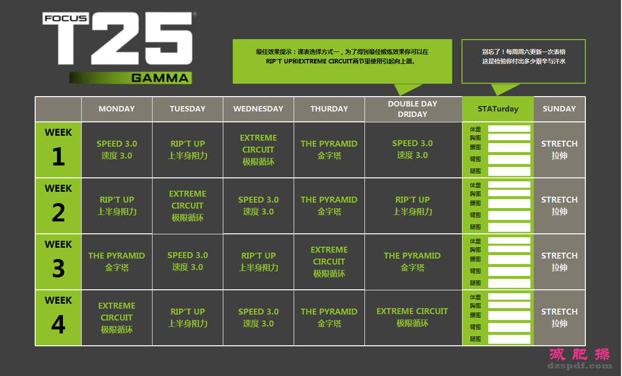 focust25课表