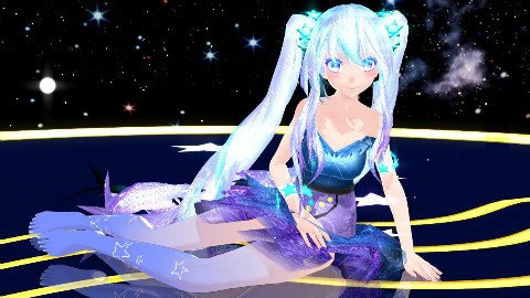 【MMD】裸足闪白银发miku-XYZの魔法 - AcF