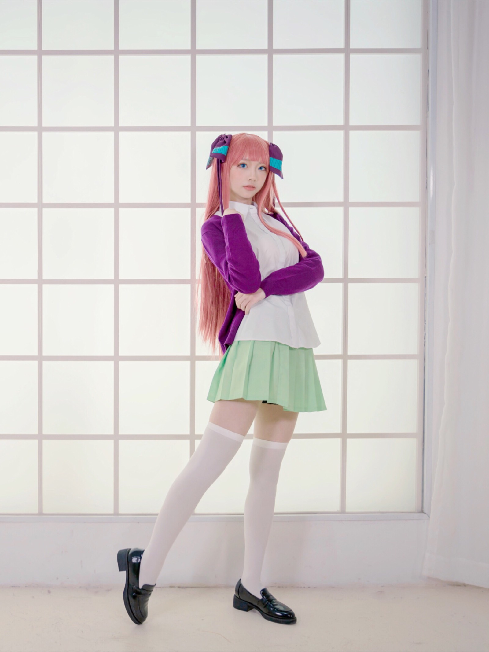 【可心喵】白丝才是本体?二乃cos