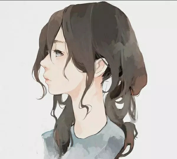 日本插画师たえ清新的少女肖像插画