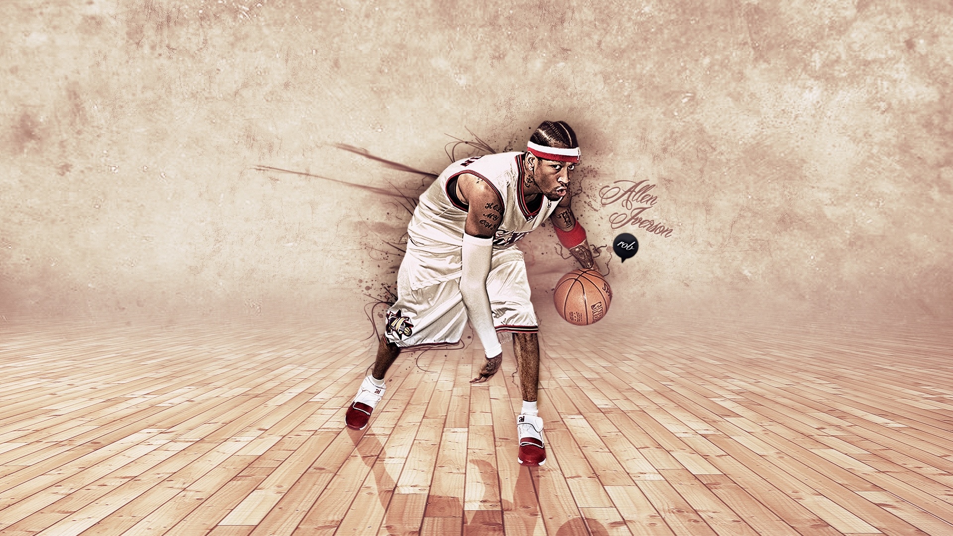 NBA名人堂球星艾弗森中国行篮球插画，美漫卡通|插画|商业插画|AceBang - 原创作品 - 站酷 (ZCOOL)