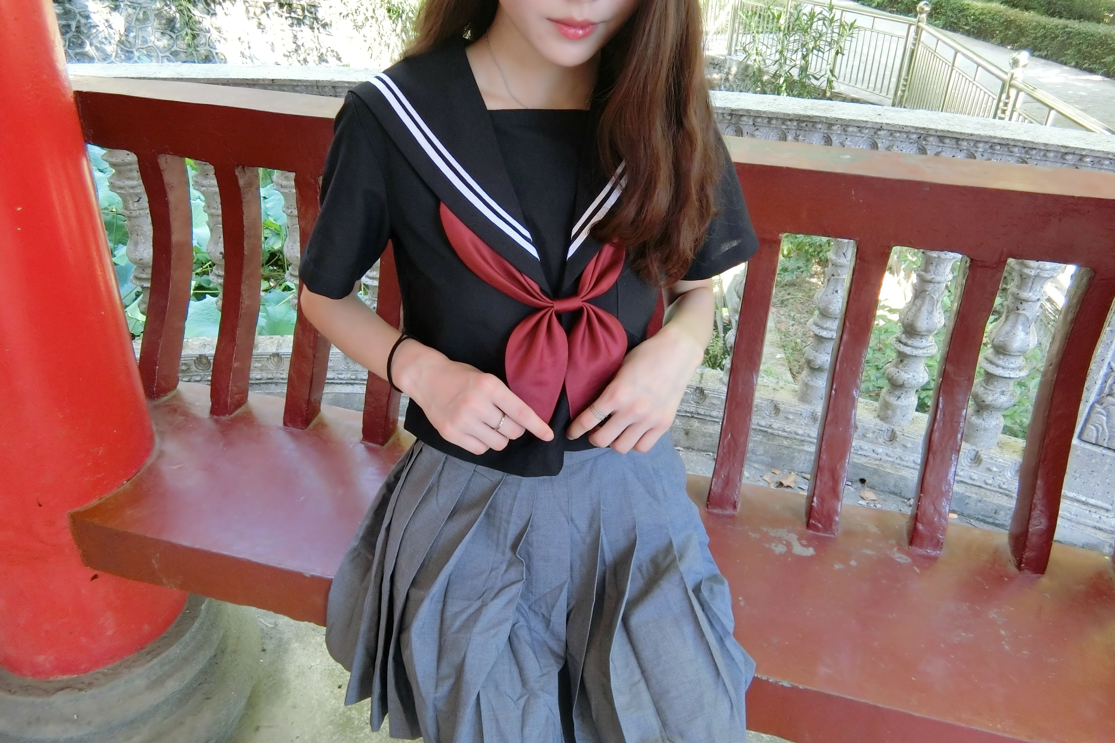 JK制服少女☆ 满满的白丝 粉色连衣裙 ☆