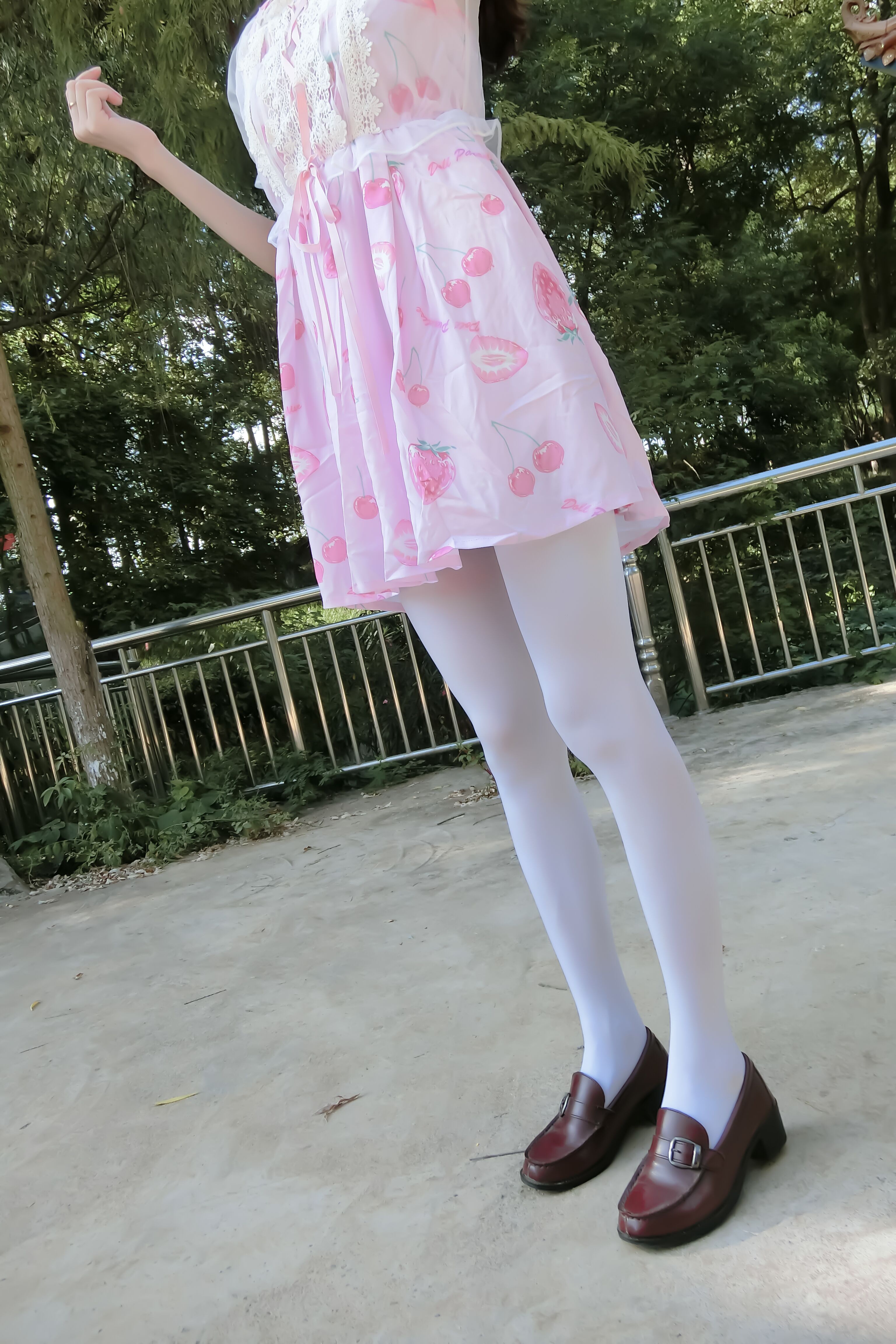 JK制服少女☆ 满满的白丝 粉色连衣裙 ☆-五花
