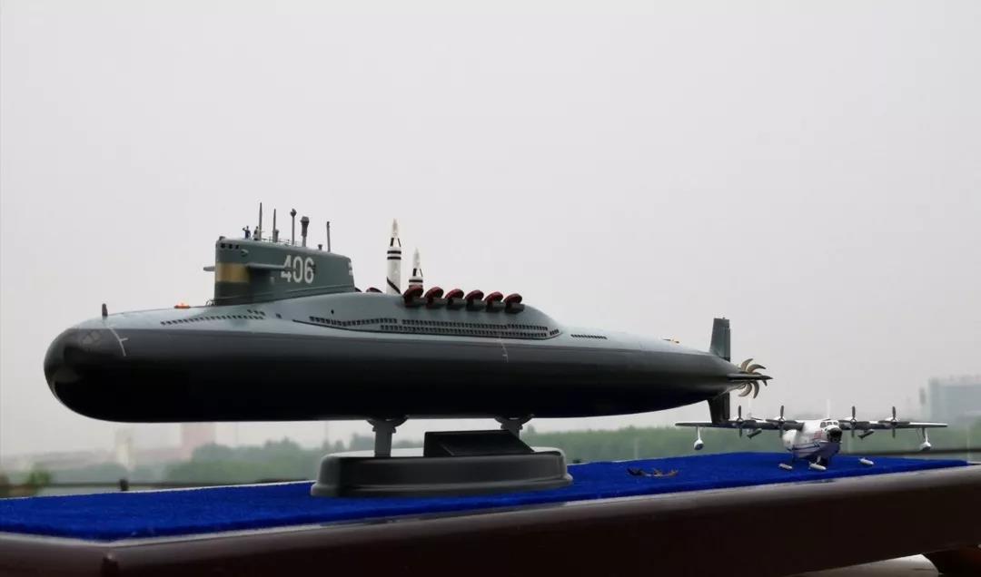 我与海军70年:网友制作的092型核潜艇模型