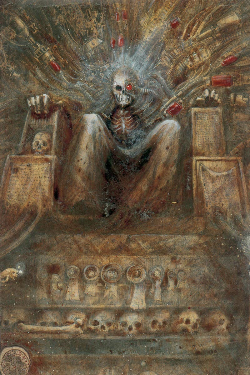 他回到泰拉之后来到了黄金王座之前面见了帝皇,之后一直和帝皇他老人