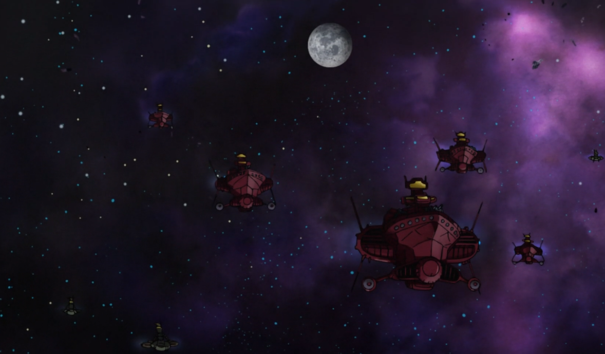 这里精神力扎古用手抓住大楼残骸帮助转向.高达的攻击接踵而至.