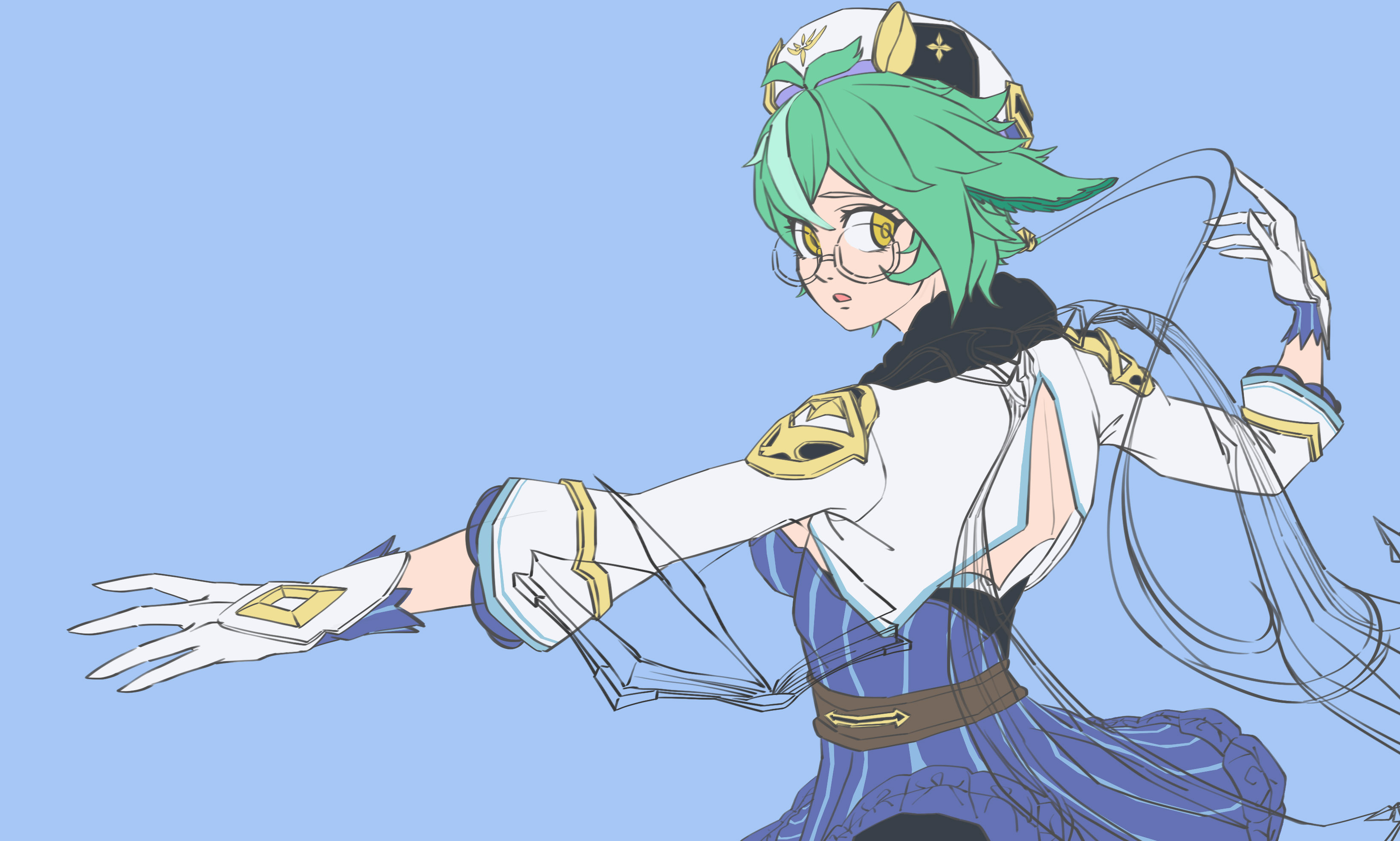 画师修炼蓝队砂糖眼镜会碎掉的