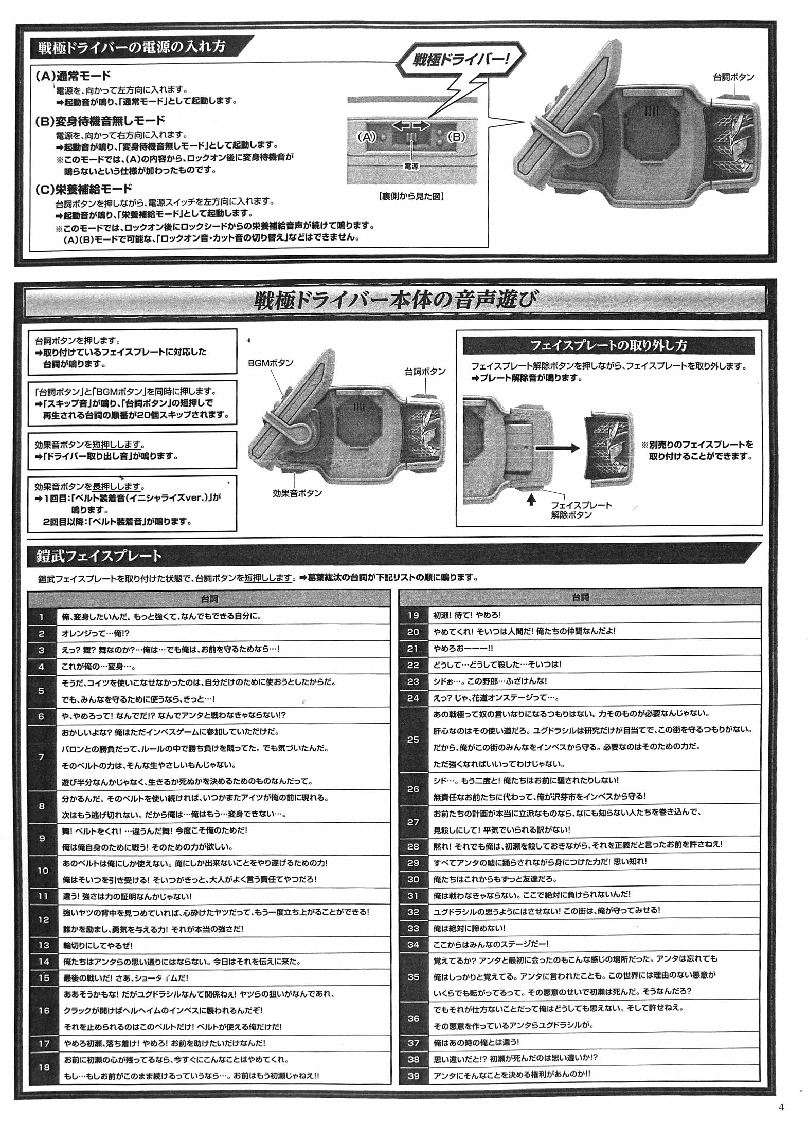 csm假面骑士铠武战极驱动器港版日版说明书分享
