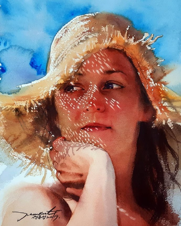 漂亮的水彩人物肖像丨水彩画师jhunsung67676767