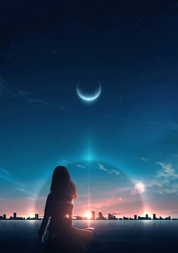 pixiv插画空と少女天空与少女每日分享6106ω610777喜欢投