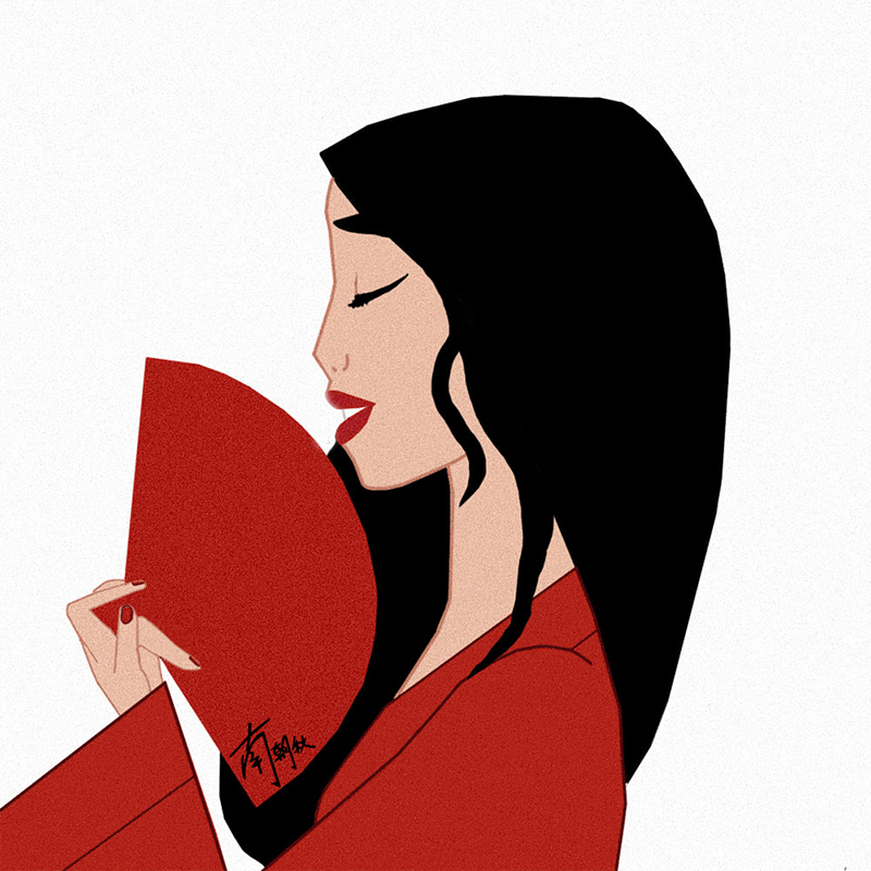 卡通头像把真人花木兰电影画成卡通迪士尼公主