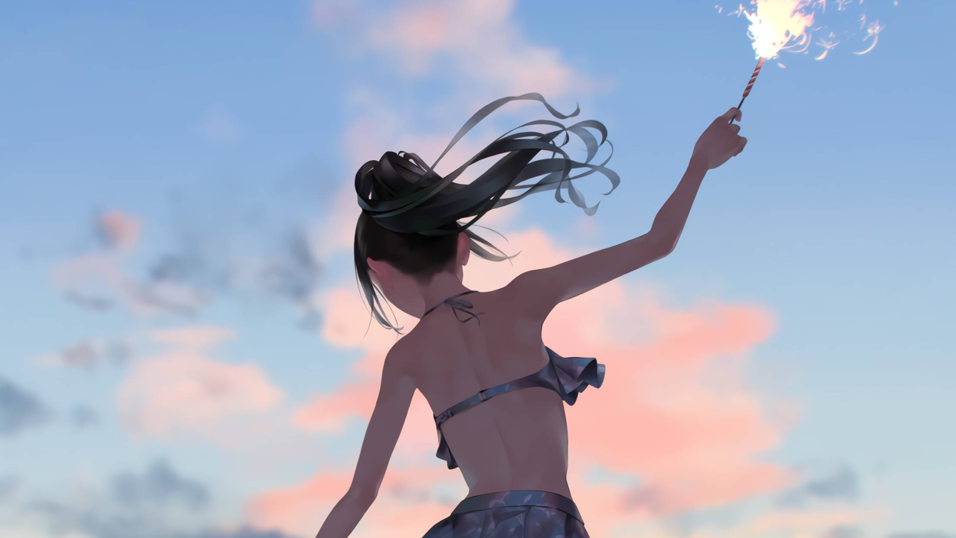 海边少女 动态壁纸 2k