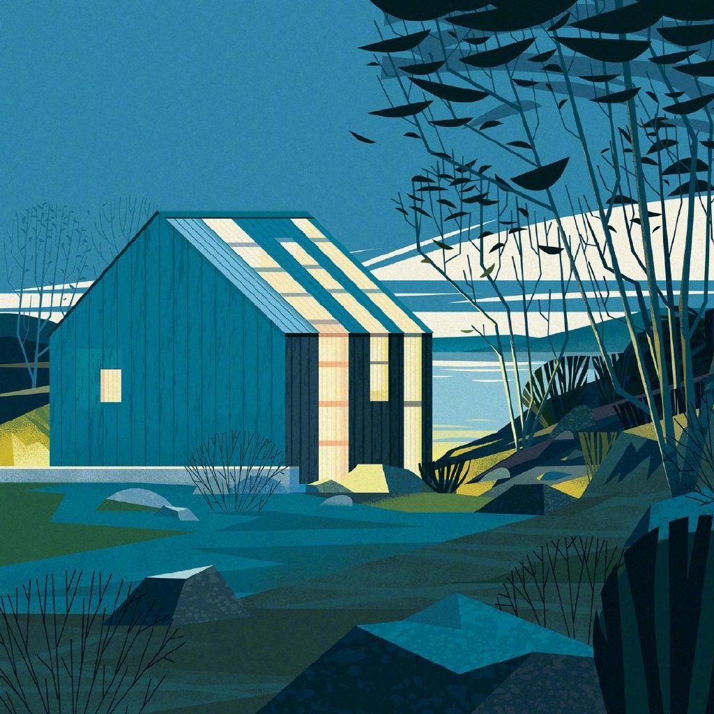 几何图形塑造可爱童话场景插画师marielaurecruschi