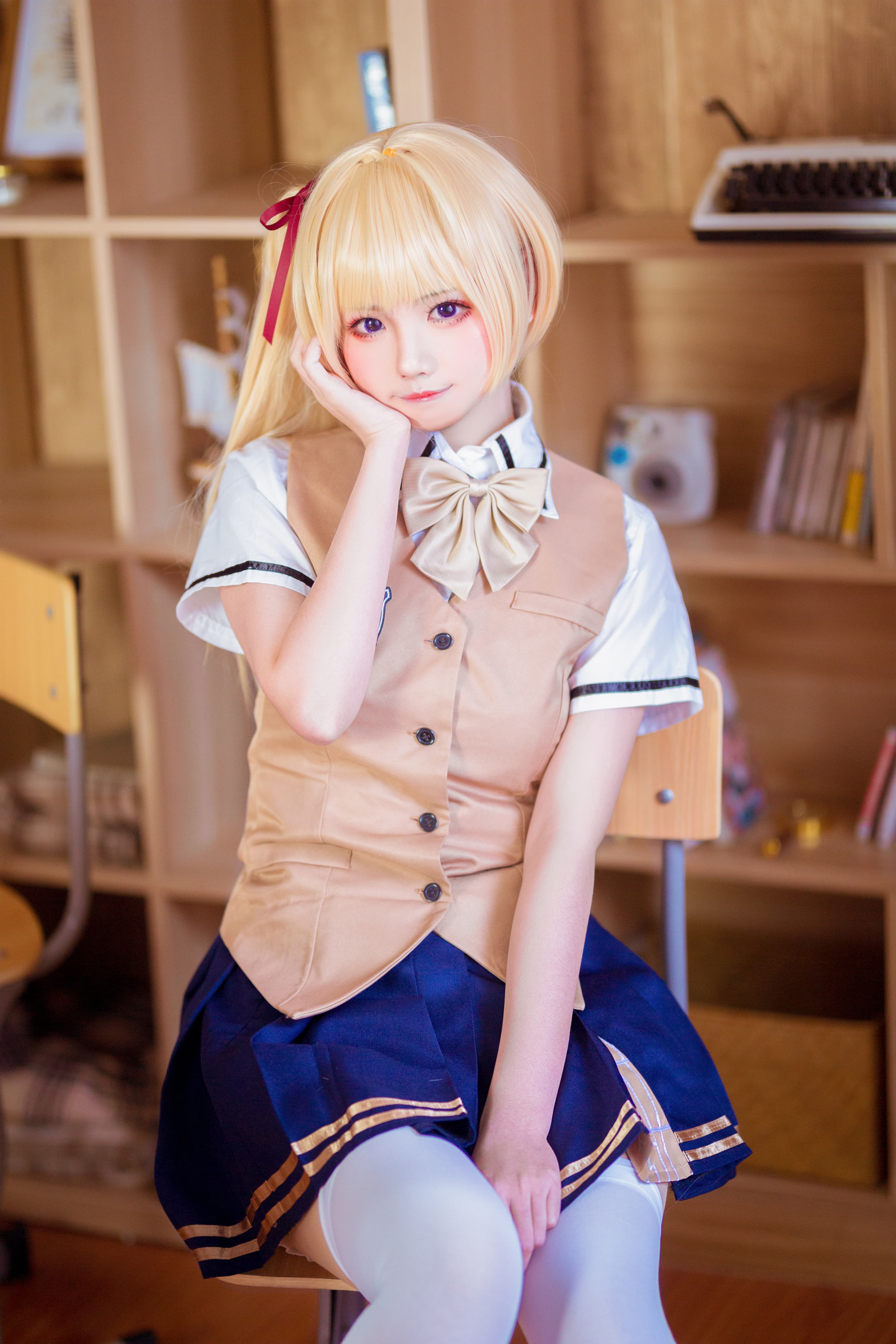 金发萌妹三色绘恋迟菓cos