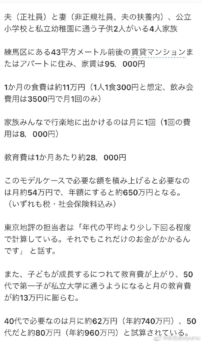 日本调查关于在东京一家四口过 普通的生活需要多少钱 80后的四口之家就月需54万日元 Acfun弹幕视频网