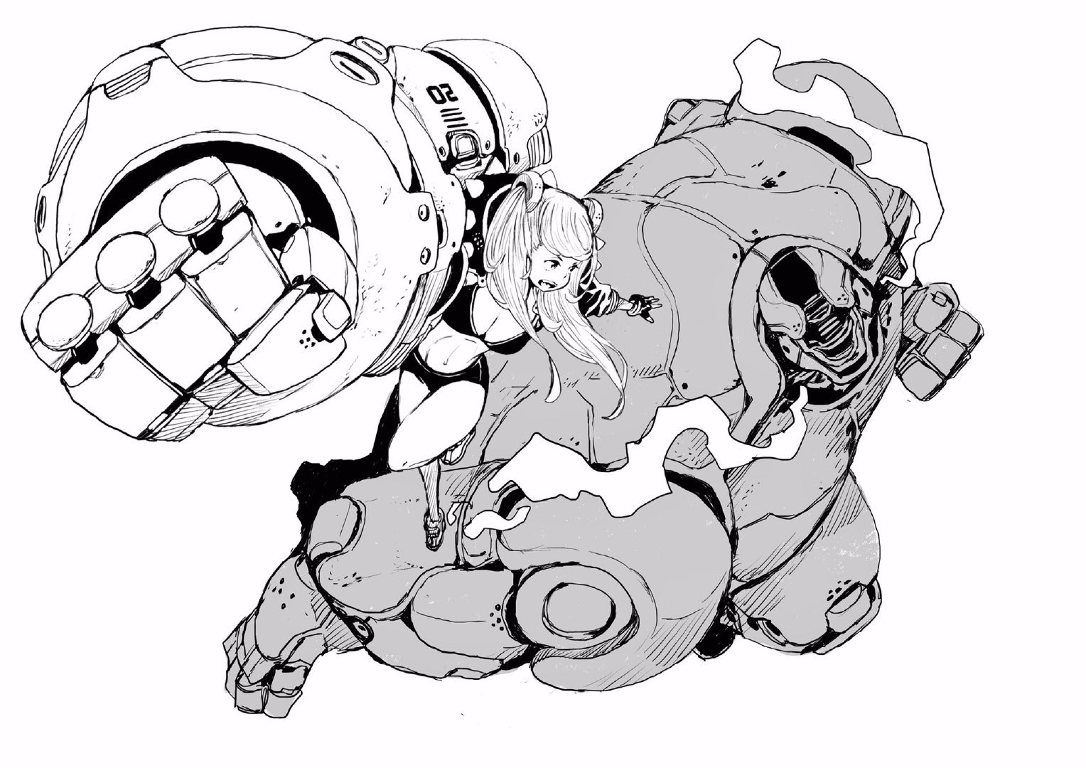 画面张力十足大角度太厉害了画师あき