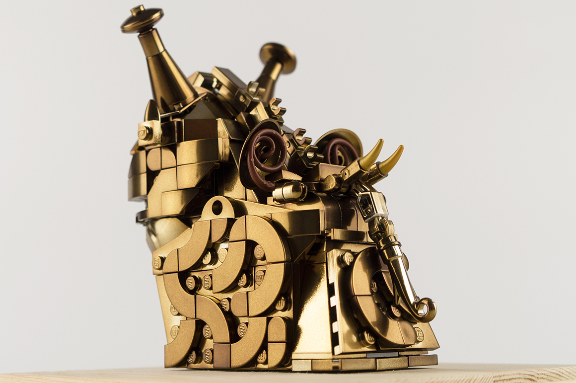 用乐高积木来复原青铜器觥西周用来盛酒的文物