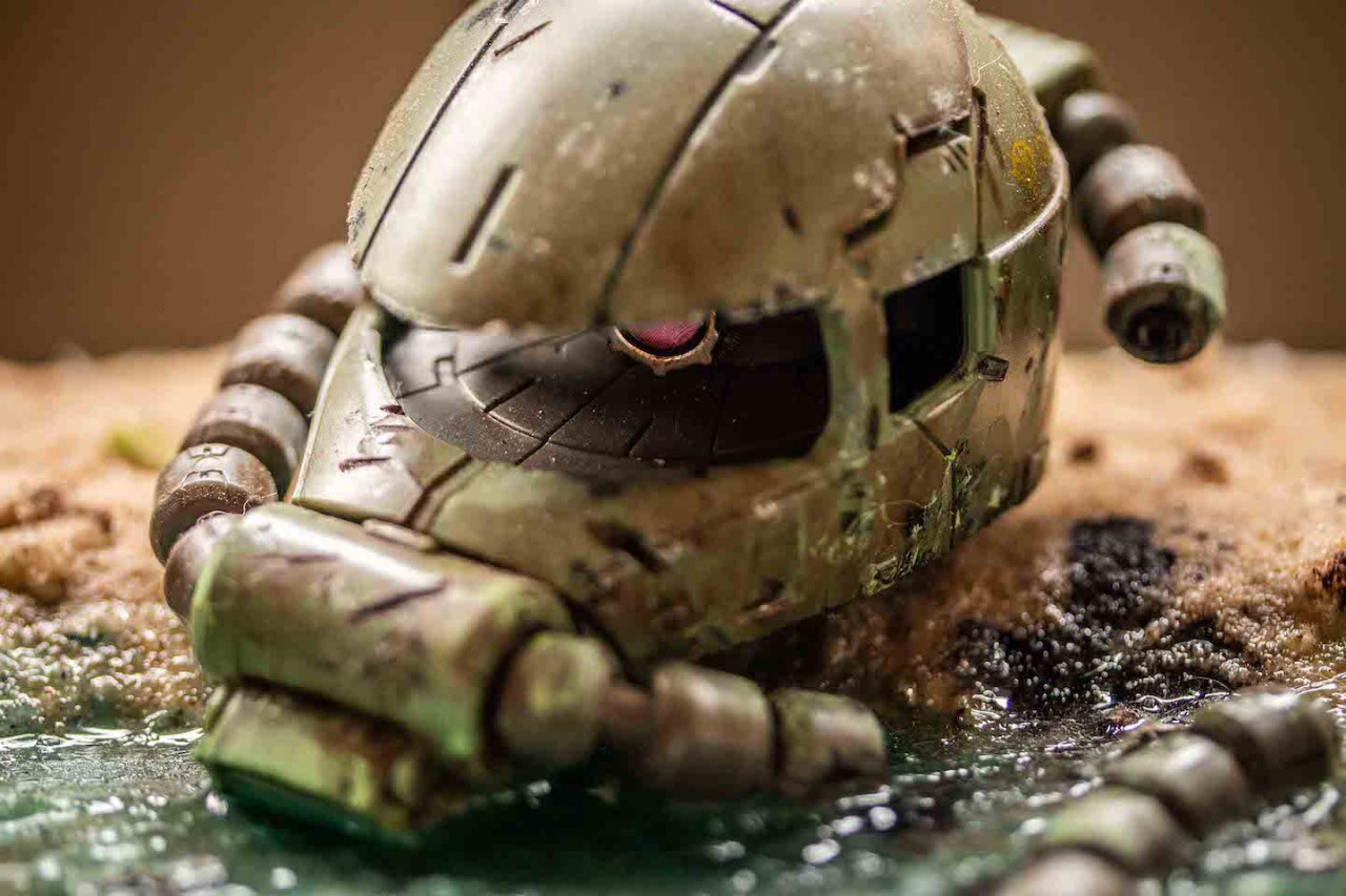 萌新,战损扎古头胶滴场景