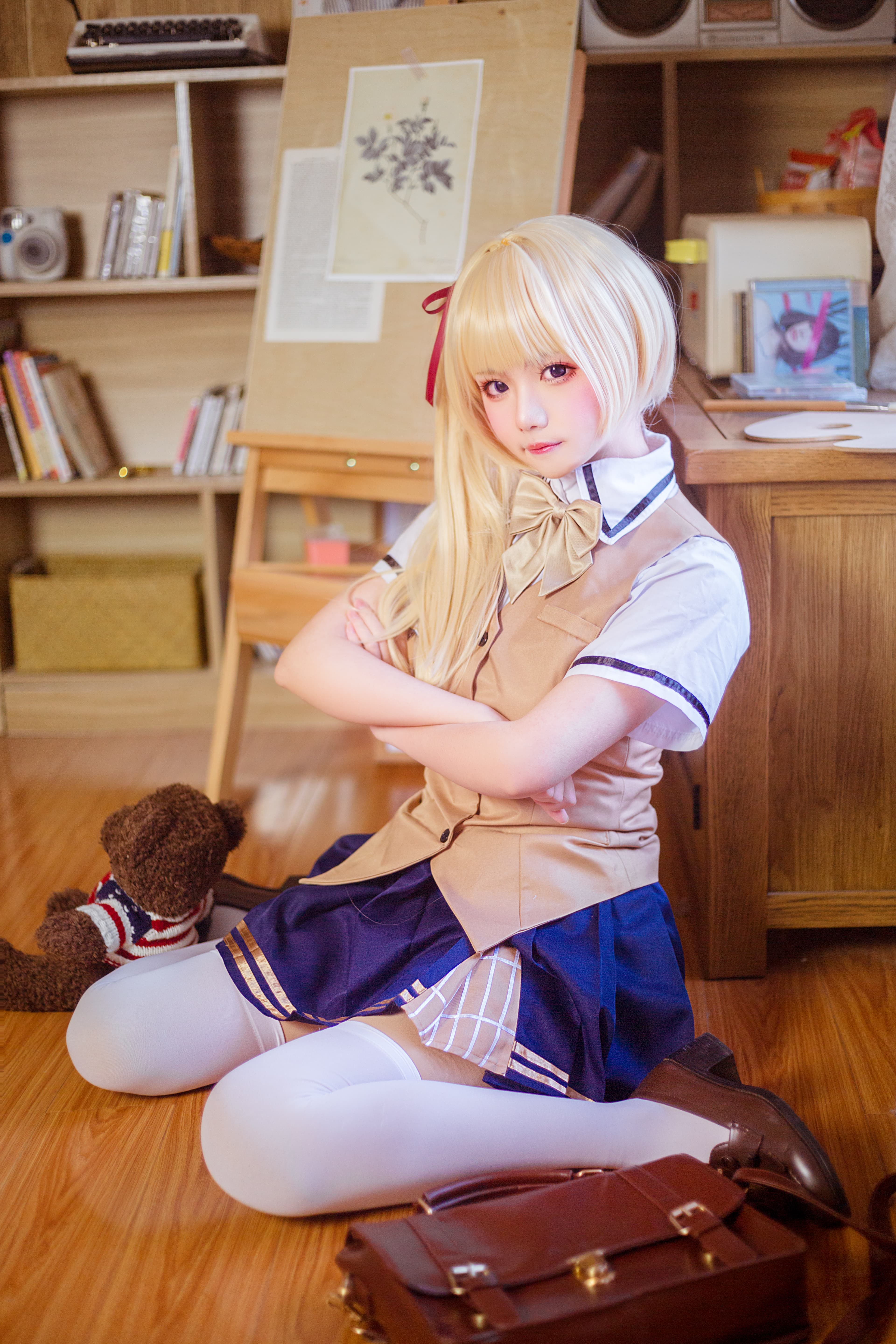 金发萌妹三色绘恋迟菓cos