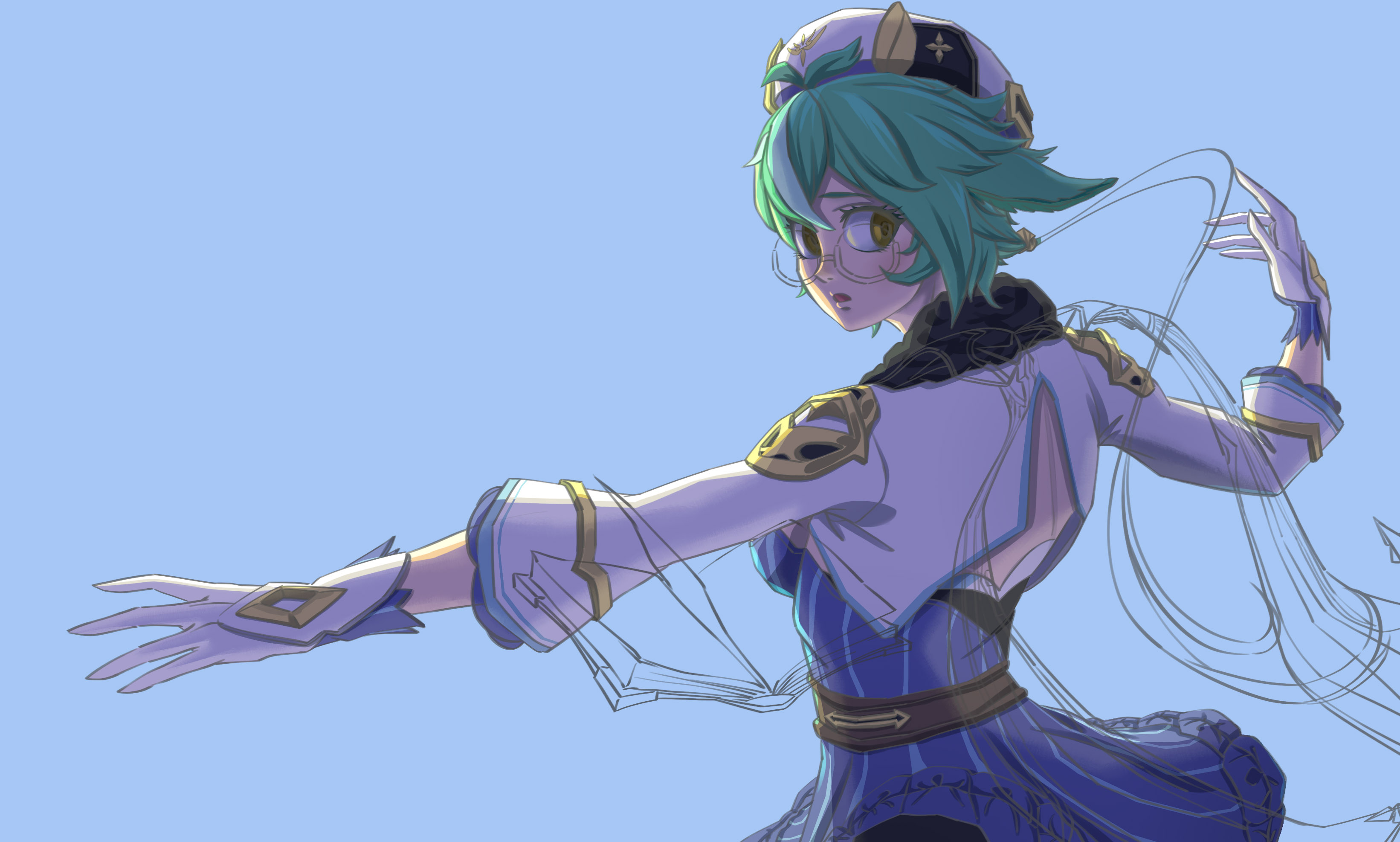 画师修炼蓝队砂糖眼镜会碎掉的