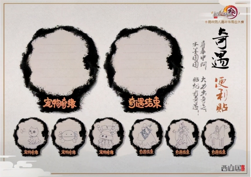 你看,只需要在这里面画上你想要的奇遇,找个地方一贴,奇遇不就出来了