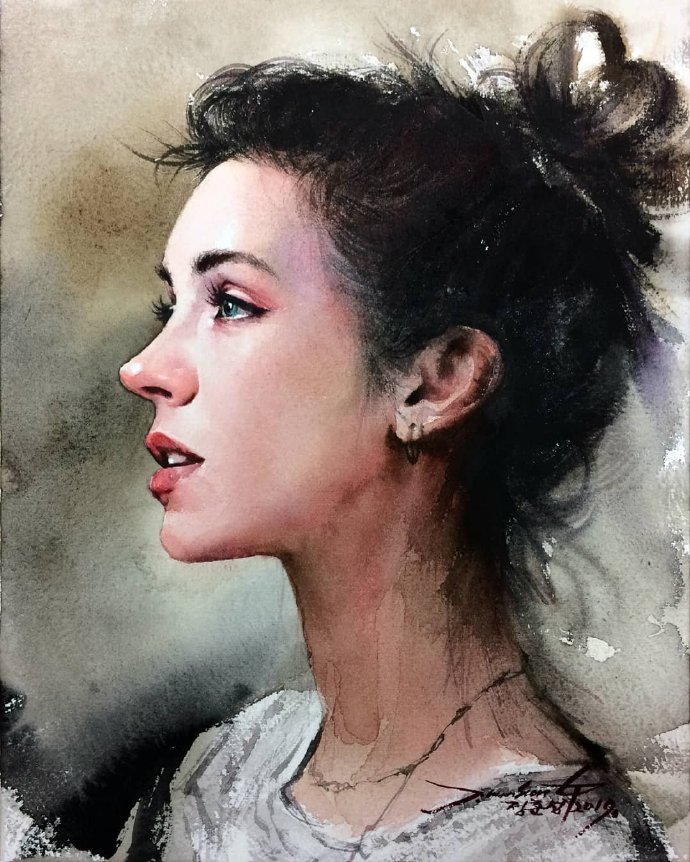 漂亮的水彩人物肖像丨水彩画师jhunsung67676767