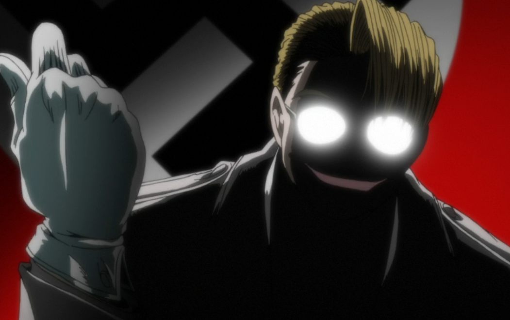 在hellsing这样一部以狂信徒,吸血鬼,纳粹等疯子为主角的群像剧中