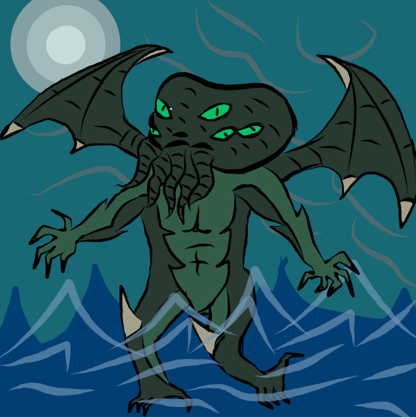 画画的第五天今天接着克苏鲁