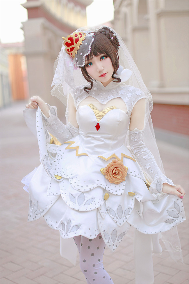 cos王者荣耀小乔纯白花嫁
