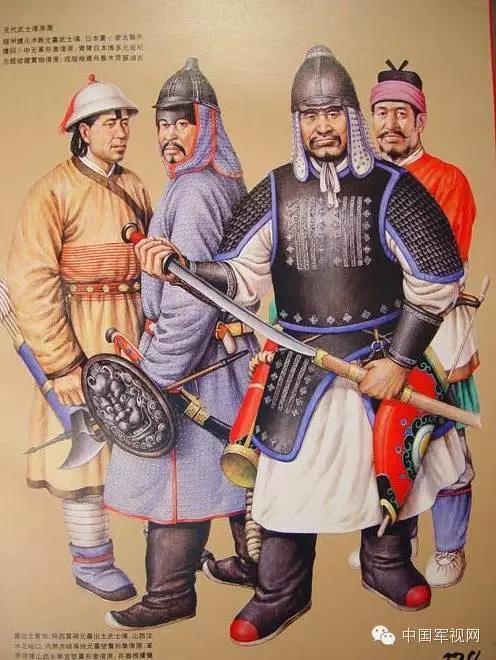 元代的戎服在建国之初无论将帅士兵,只有本民族的服饰——质孙服,样式