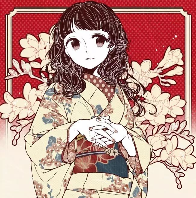 出自日本插画师花瀬笔下的和风少年少女插画作品,对于喜欢和风元素的