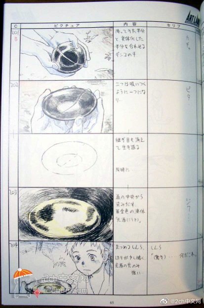 宫崎骏的分镜脚本和普通动画对比