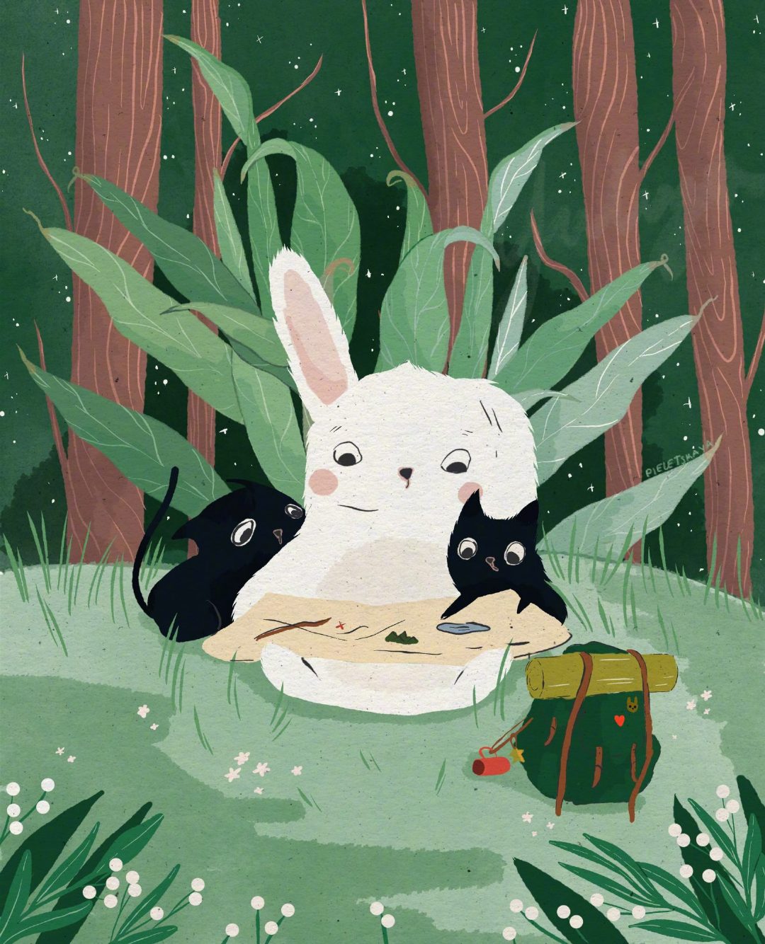 可耐萌萌哒小动物插画太有爱啦插画师yuliyapieletskaya