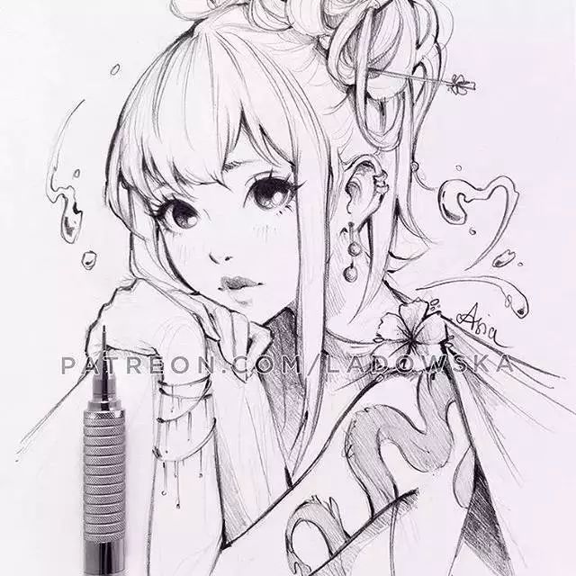 来自大神笔下的手绘练习具有美感的细腻作品