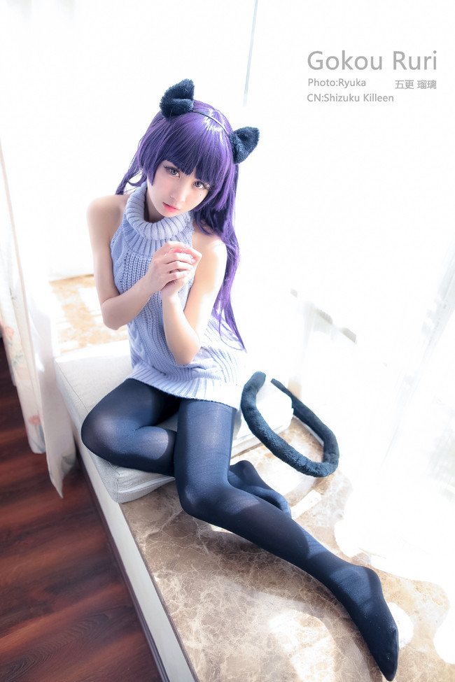 【cos】五更琉璃  黑猫露背毛衣ver.