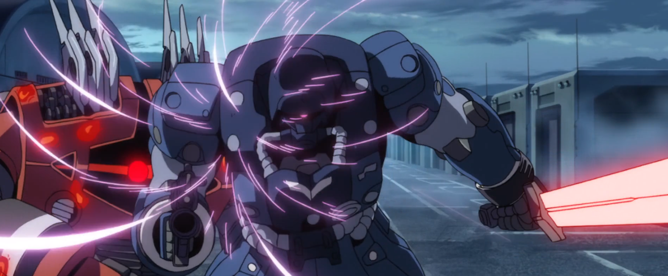 很快,杰祖鲁便接过了热能军刀,代替这台老机体向拜兰特发起进攻.