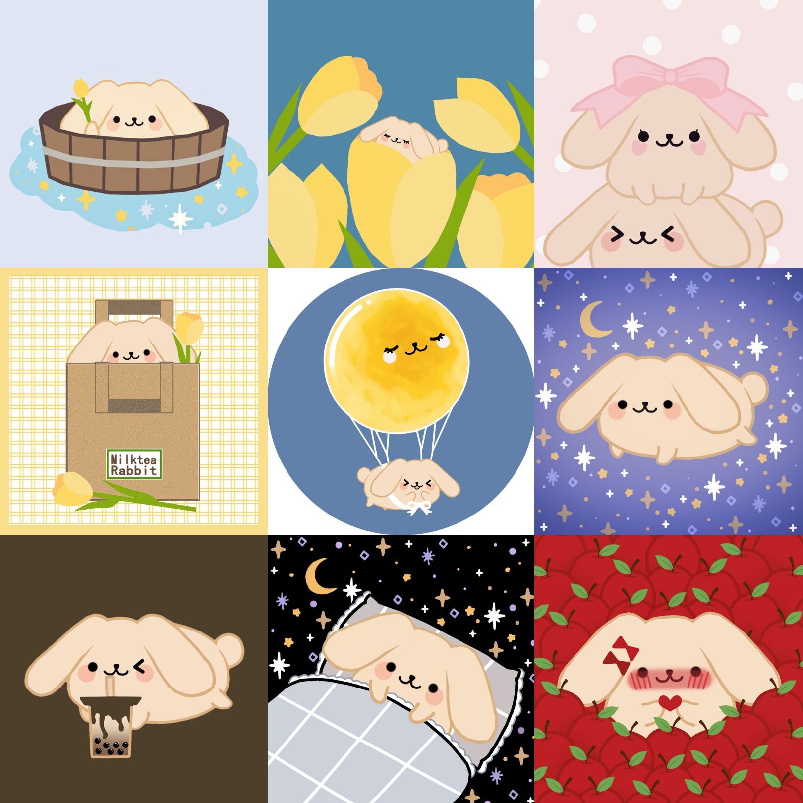 卡通头像可可爱爱奶茶兔头像⑨