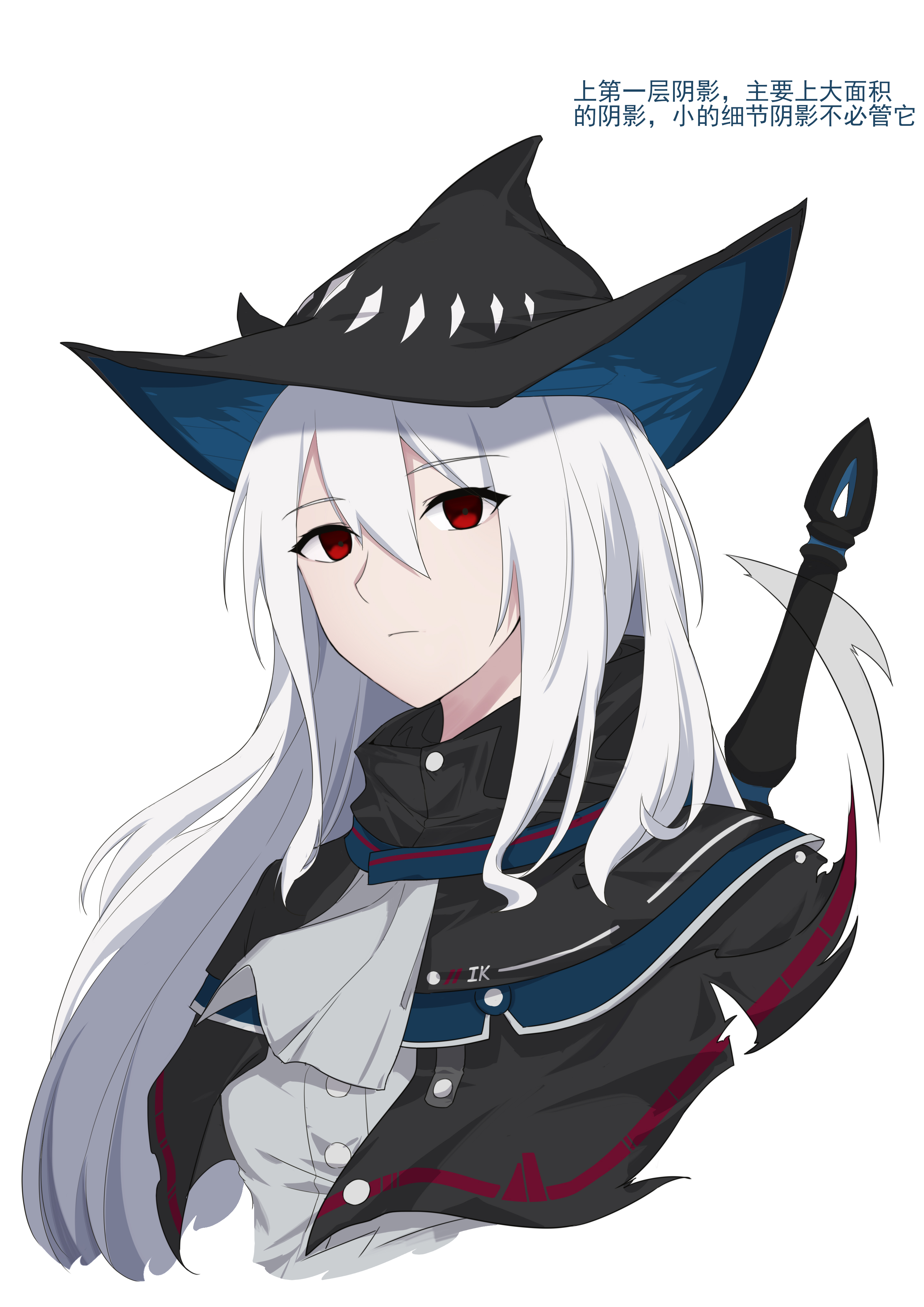 明日方舟斯卡蒂绘画步骤,教程