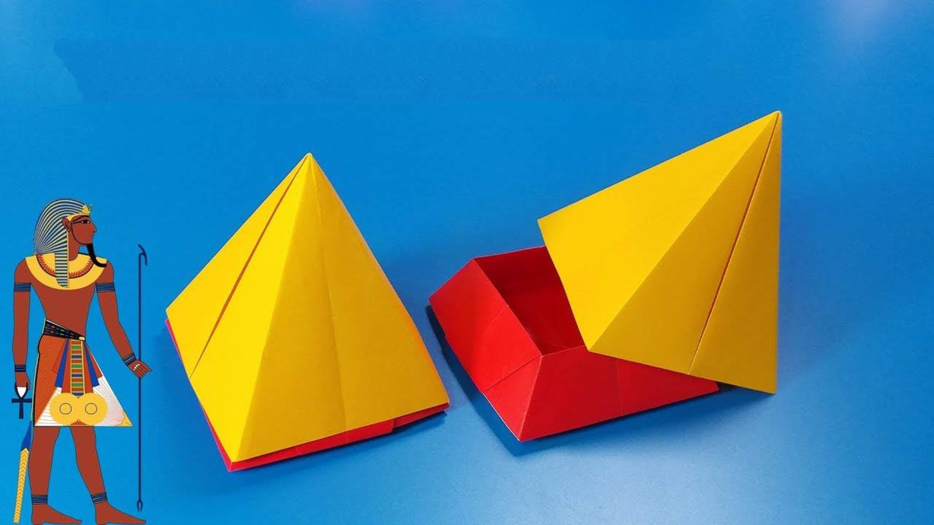 简单又好玩的折纸金字塔收纳盒,折好放在书桌上,用来放橡皮正合适!