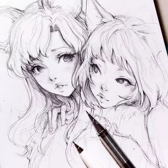 来自大神笔下的手绘练习具有美感的细腻作品