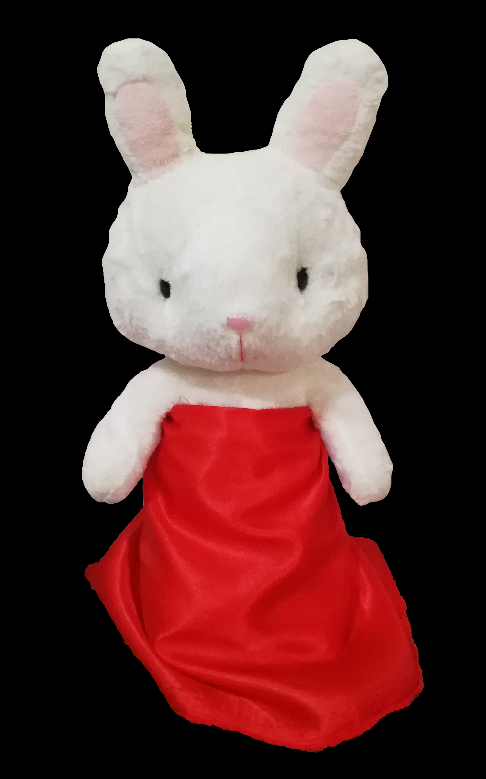 穿着一身红色礼服的小白兔