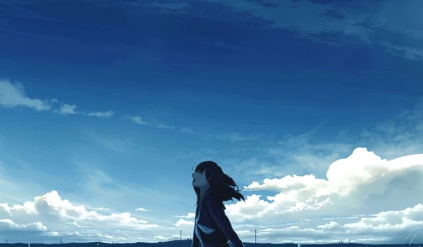 pixiv插画空と少女天空与少女每日分享6106ω610777喜欢投