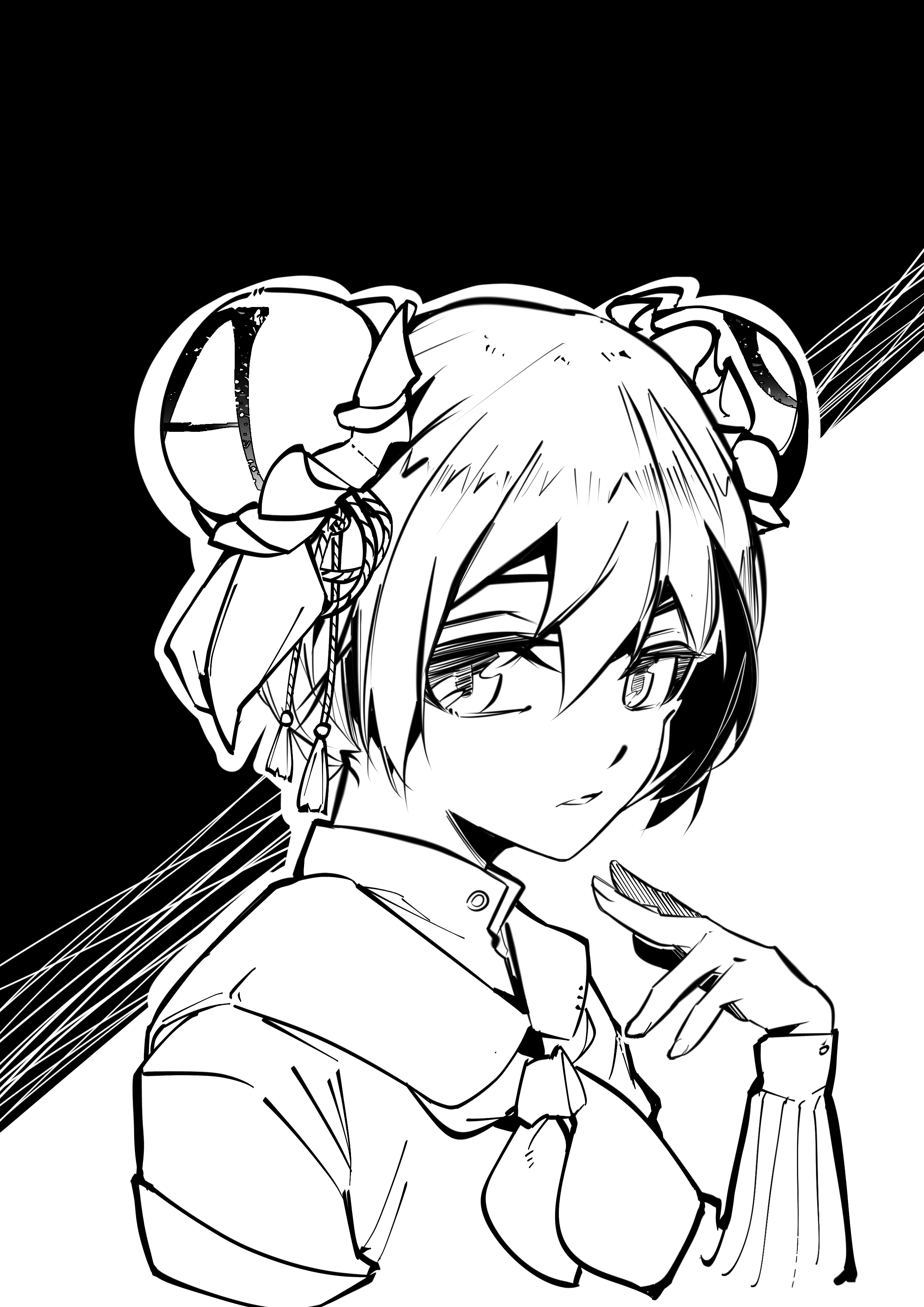 【ac娘重绘挑战】黑白漫画风格的阿婵