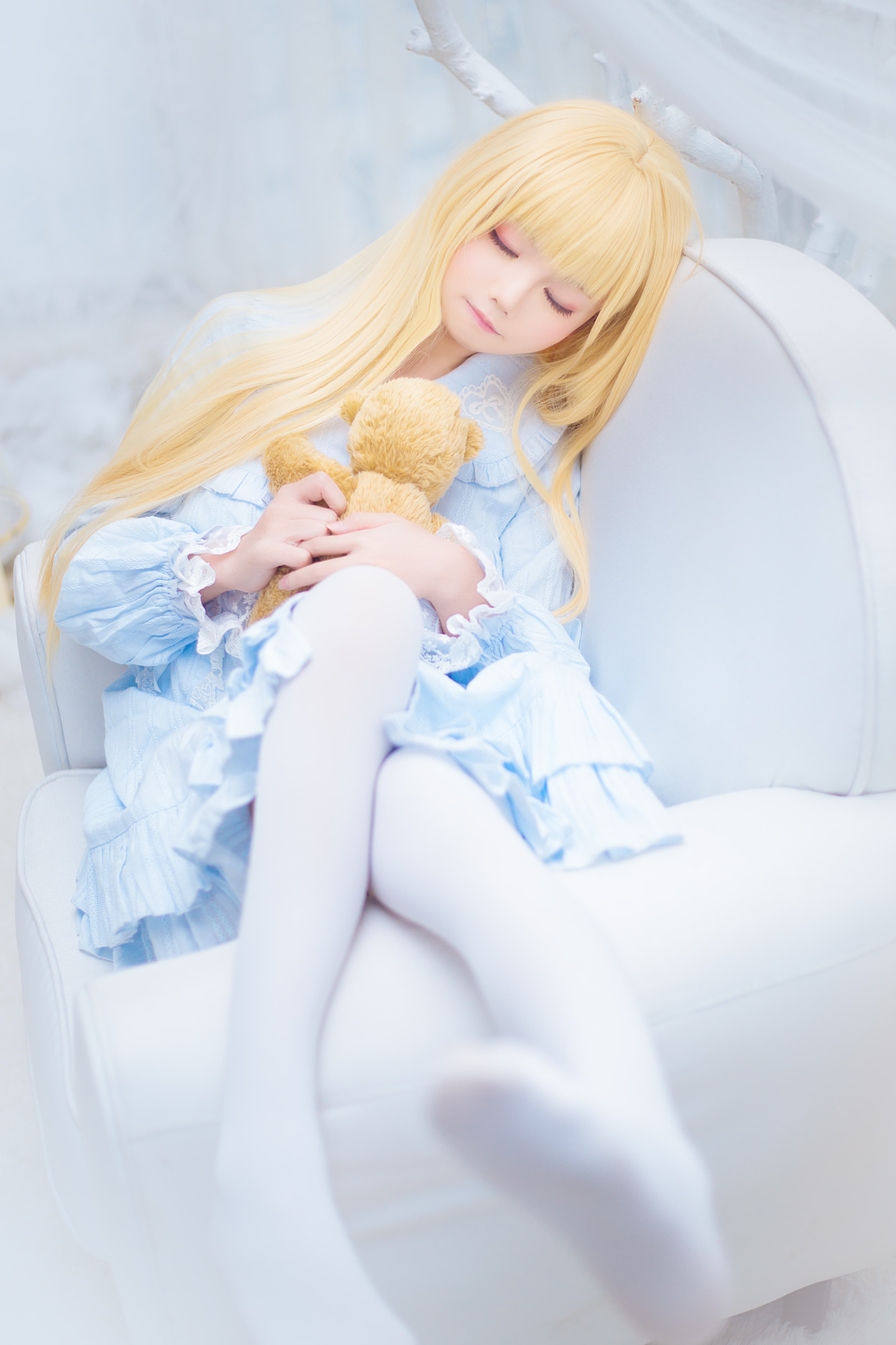 金发萌妹三色绘恋迟菓cos