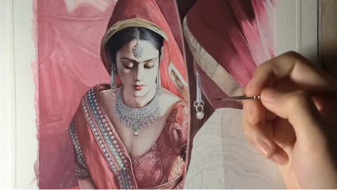 印度新娘手绘图案图片