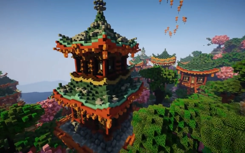 【我的世界】超唯美中国风建筑 真想一辈子住在里面!