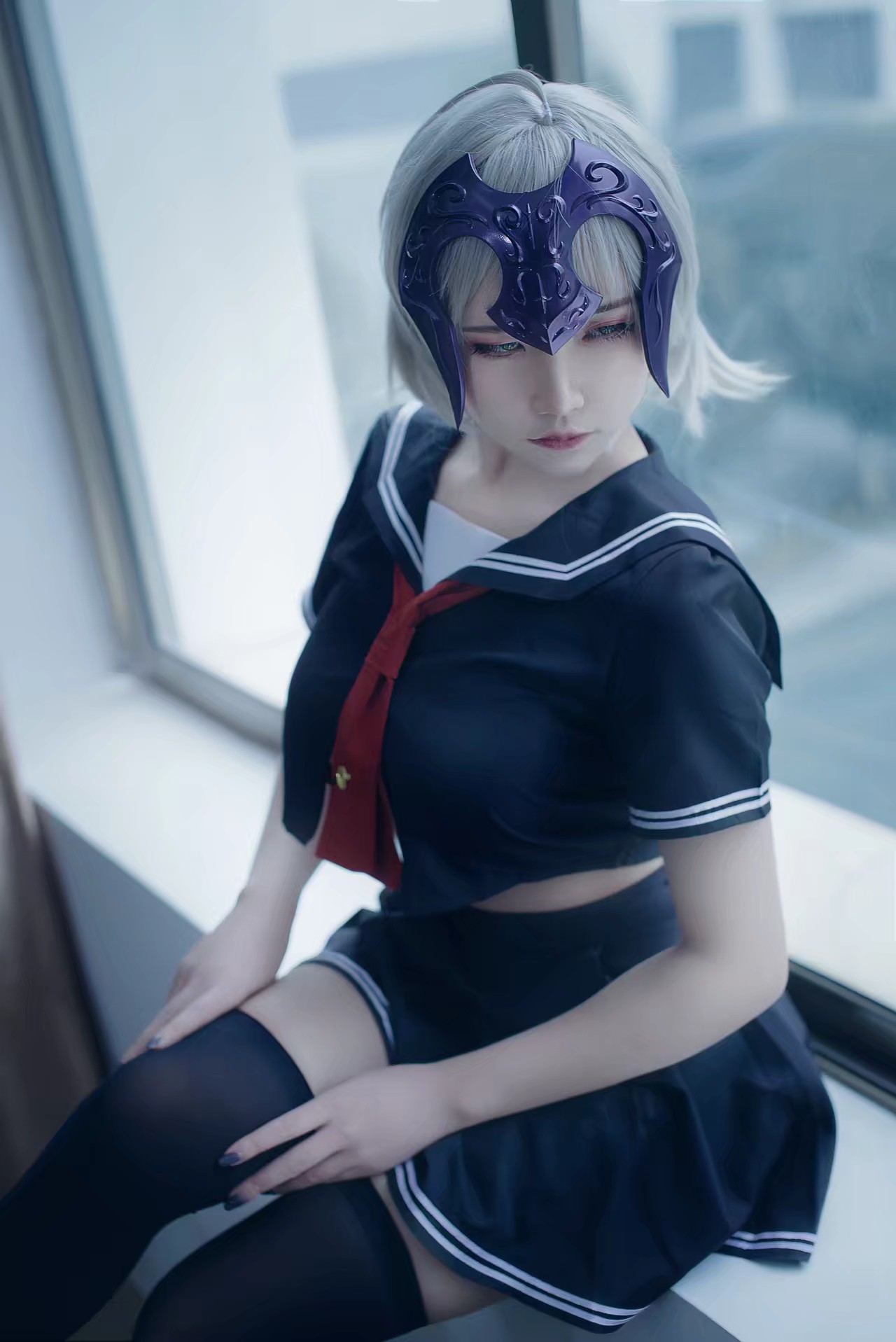 【cos召集令女】cn雨季,fate黑贞jk校服(制服)【室外】