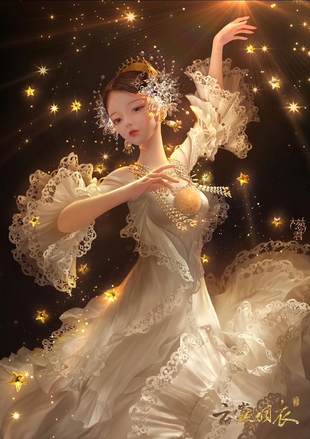 插画师大葱君作品集清爽秀美神韵犹如天使大神级古风画师