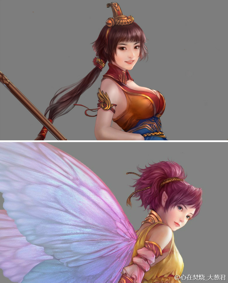 插画师大葱君作品集清爽秀美神韵犹如天使大神级古风画师