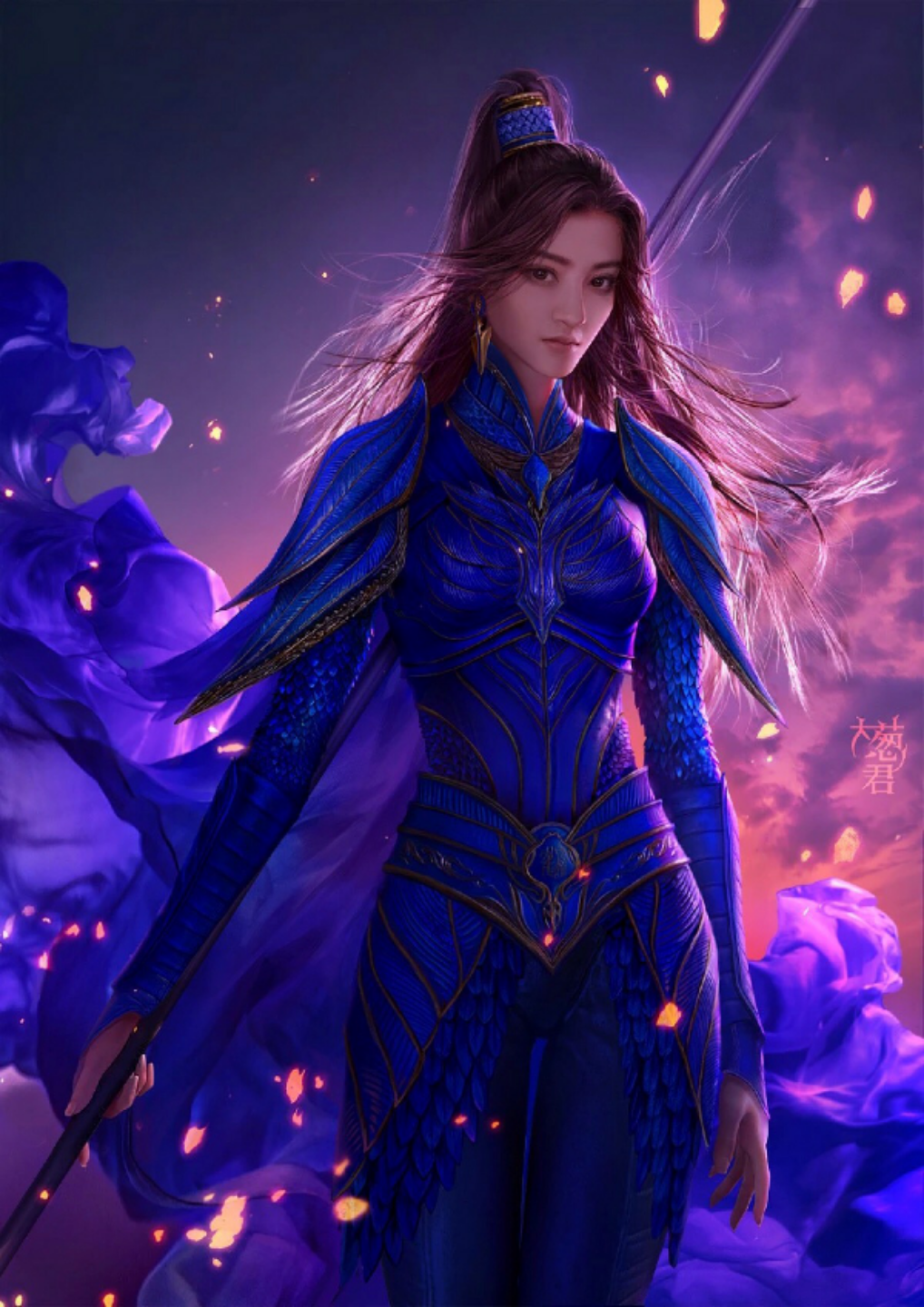 插画师大葱君作品集唯美且妖娆梦幻而细腻古风美女